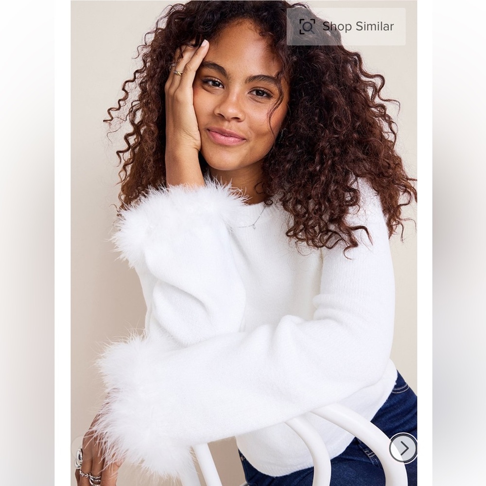 Francesca’s Nadia Feather Cuff Sweater